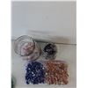 Image 2 : (2) Glass Teddy Jars, Decor Gems & River Rocks
