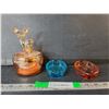 Image 1 : (2) Glass Ashtrays & Fawn Powder Jar