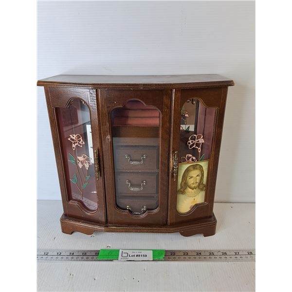 Musical Wooden Jewelry Box 13.75" x 6" x 13"- Working