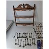Image 3 : Souvenir Spoons & Plastic Display Rack 15" x  16"