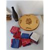 Image 2 : Model Wicker Chair 15" Tall  & Sailboat, Wooden Lazy Susan 13" Diam., Misc.