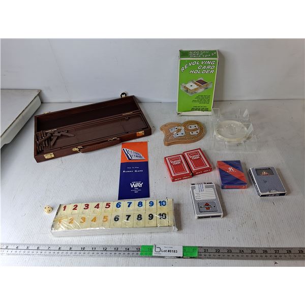 Decks of Card, Revolving Card Holder, Cribbage Board, Misc.