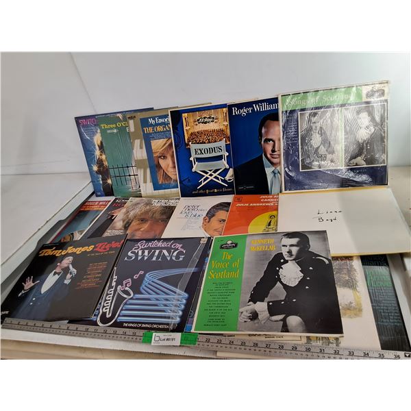 Record Lot- Roger Williams, Tom Jones, Andy Williams, Misc.