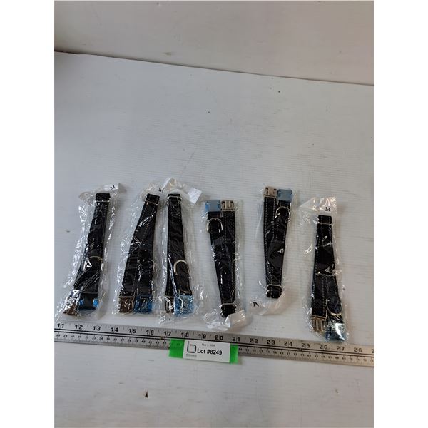 (6) Medium Black Dog Collars