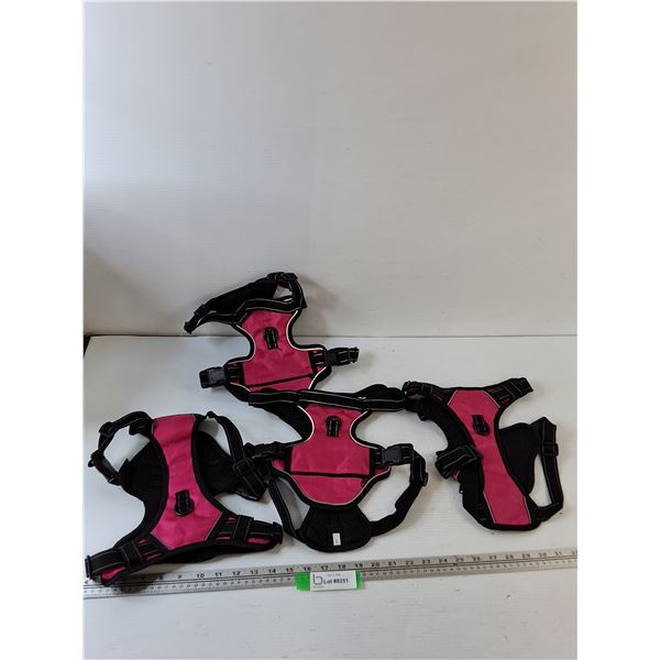 (4) Black and Pink Large Dog Harnesses