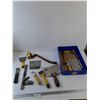 Image 1 : Assorted Tools, Putty Knife, Pry Bar, Hook Knife, Sanding Block, Misc