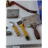 Image 3 : Assorted Tools, Putty Knife, Pry Bar, Hook Knife, Sanding Block, Misc
