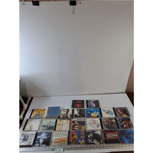 (25) CDs, Elvis, Hank Williams Jr, Aqua, Prince, Enya, Shania Twain, Batman