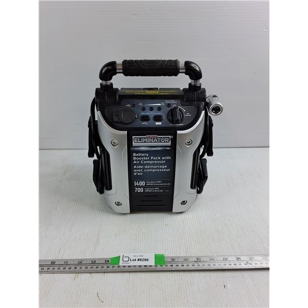 Eliminator Batter Booster Pack With Air Compressor Powers On, Pickup Preferred