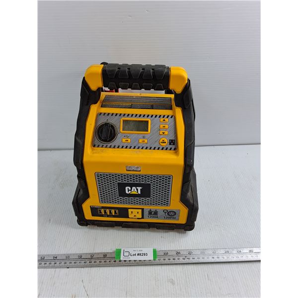 CAT 1200-Peak-Amp Digital Jump Starter, Tire Compressor, And Power Inverter Powers On,PU Preferred