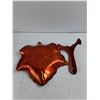 Image 2 : Red To Amber Glass Maple Leaf-Shaped Serving Platter With Plate Display Stand