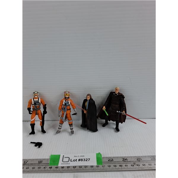 Star War Action Figures - Biggs Darklighter, Luke Skywalker, Princess Leia, Count Dooku