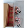 Image 5 : (4) Christmas Wall Art on Canvas 15.75" x 11.75" & Santa's Helpers Ladder & Elves Decor