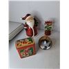 Image 3 : Christmas Decor- Animated Couple on Swing- As Is, Santa Figurine 9", Artificial Berries, Misc.