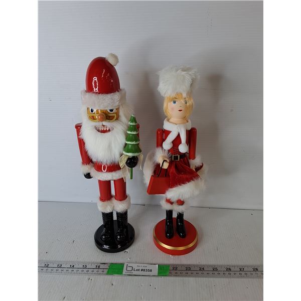 Santa & Mrs. Clause Nutcracker Figurines up to 15"