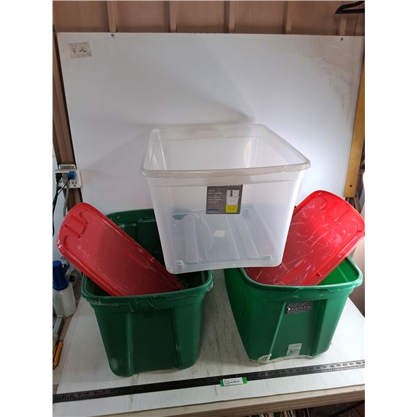 (3) Storage Bins - Largest 22x14x15" - Cannot Ship