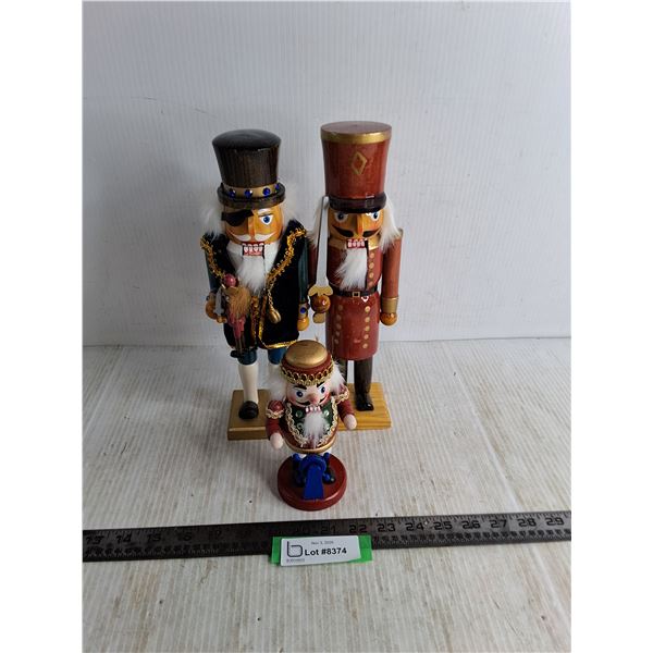 (3) Festive Nutcracker Statues