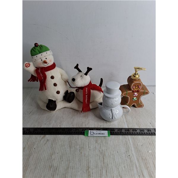 Festive Snowman & Gingerbread Man Decor