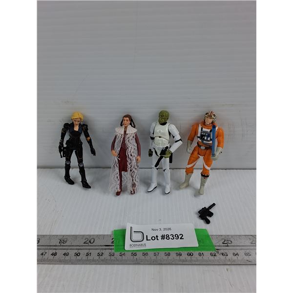 Star Wars Action Figures- Deena Shan , Princess Leia Organa, Mouse, Luke Skywalker