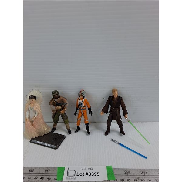 Star Wars Action Figures- Princess Leia Organa, Rebel Trooper, Luke Skywalker, Anakin Skywalker