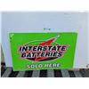 Image 1 : **Metal Interstate Batteries Sign 48" x 30"- Can't Ship