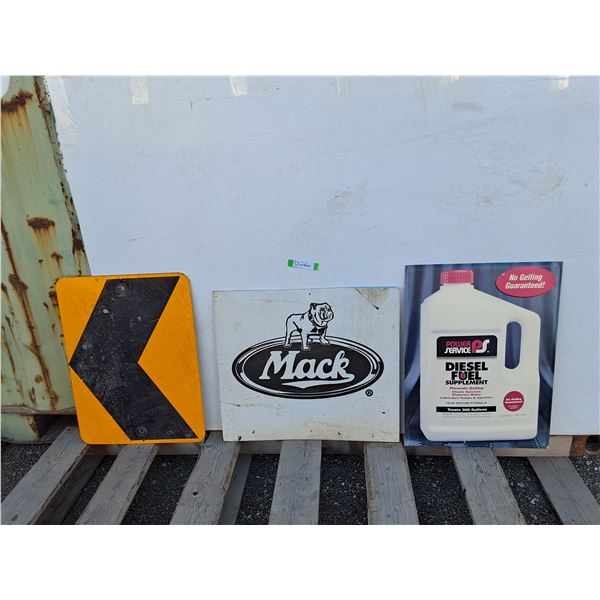 **Mack Trucks, Chevron  Alignment & Diesel Fuel Supplement Signs up to 24" x 21"- Can't Ship