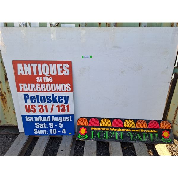 **Antiques & Pop'n Yarn Signs up to 36" x 24"- Can't Ship