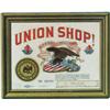 Image 1 : "Union Shop!"  Celluloid Hanging Barber Shop Sign