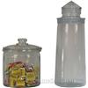 Image 1 : Lot Of 2 Glass Candy Jars w/ Lids: