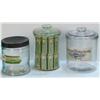 Image 1 : Lot Of 3 Glass Chewing Gum Jars