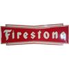 Image 1 : Large "Firestone" Trademark Embossed Die-cut Tin Sign -
