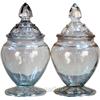 Image 1 : Lot Of 2, Pair Of Medium Sized Glass Candy Jars w/ Lids