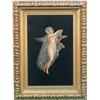 Image 1 : Nude Cherub Original Oil Painting On Board In Ornate Fr