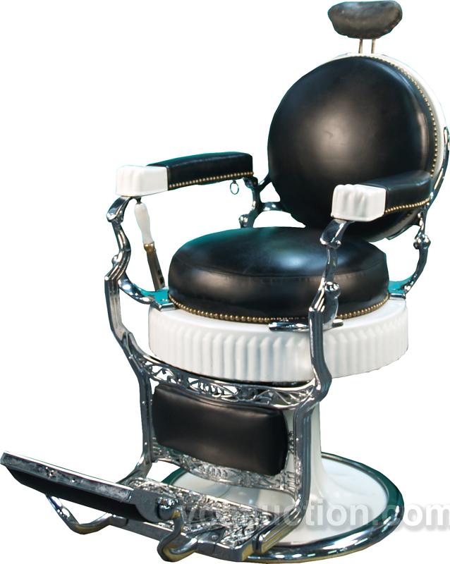 All Original White Porcelain Koken Barber Chair,