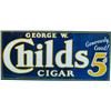 Image 1 : George W. Childs 5 Cent Cigar Embossed Tin Sign,