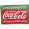 Image 2 : Large Drink Coca Cola Double Sided Porcelain Sign c1933