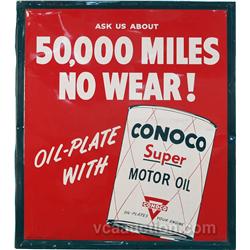 Conoco Motor Oil Self-Framed Tin Sign,
