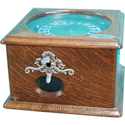 Early Coin-Op Wooden "Improved Roulette" Trade Stimulat