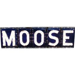 Large 5 Piece "MOOSE" Light-Up Porcelain Sign,