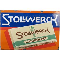 Original Stollwerck Embossed Porcelain Sign c1919