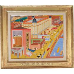 Original Signed Old Painting By Castle,