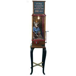 1 Cent Floor Model "Puss In Boots" Chocolate Vending Ar