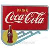 Image 1 : Drink Coca Cola Double Sided Flange Tin Sign - 24" x 21