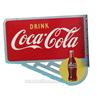Image 2 : Drink Coca Cola Double Sided Flange Tin Sign - 24" x 21