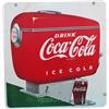 Image 1 : Drink Coca Cola Ice Cold Double Sided Porcelain Sign