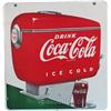 Image 2 : Drink Coca Cola Ice Cold Double Sided Porcelain Sign