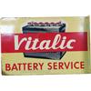 Image 2 : Vitalic Battery Service Double Sided Flange Tin Sign -