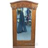 Image 1 : Large Wall Mount Oak Entry-Way Beveled Mirror