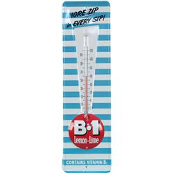 B-1 Lemon-Lime Embossed Tin Sign w/ Thermometer,