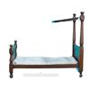 Image 1 : Early Wooden 4 Post Doll Bed w/ Rare Wooden Canopy